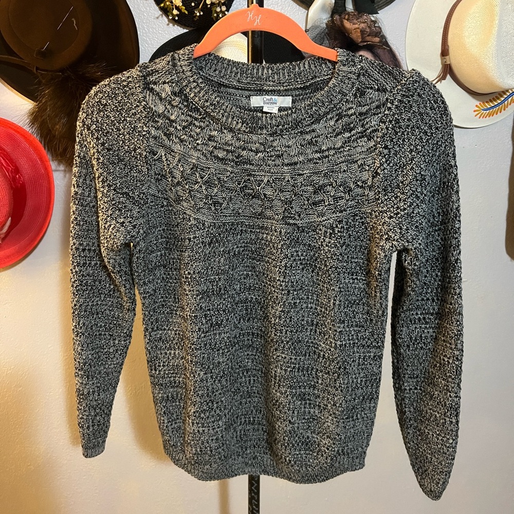 Croft & Barrow gray knit sweater, petite XSmall